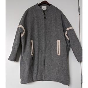 Oversized grey wool coat